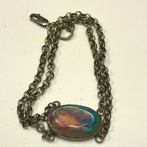 Ouroboros rainbow druzy bracelet